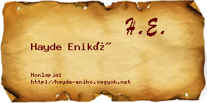 Hayde Enikő névjegykártya